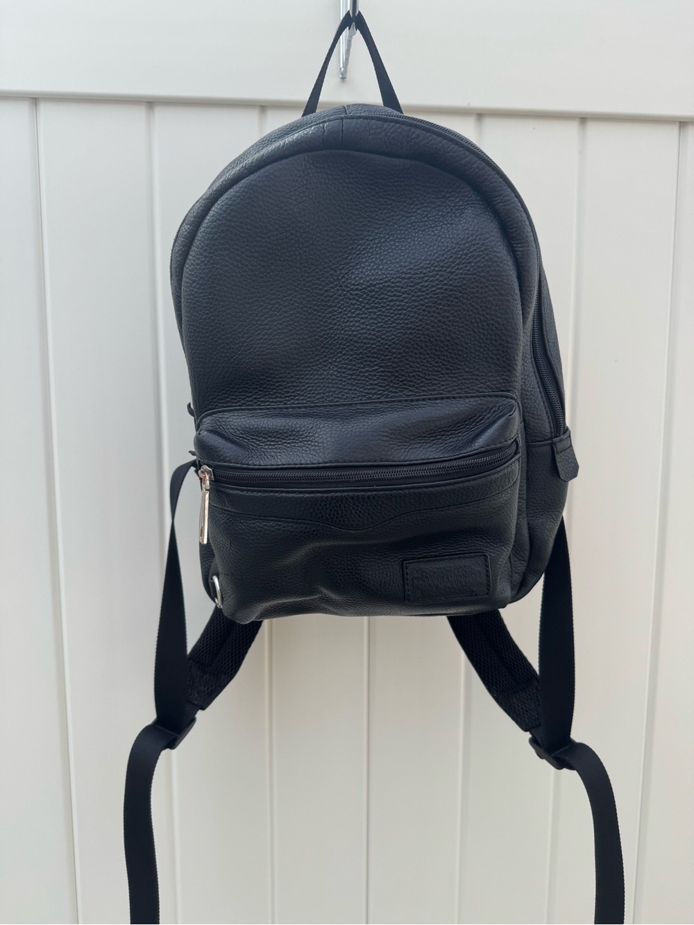Rebecca Minkoff Black Pebbled Leather Julian Backpack Purse Bag
